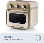 ⁦قلاية هوائية وميكروويف بتصميم عتيق بقدرة 1400 وات 2 في 1 سعة 16 لتر من اريتي، تشمل اكسسوارات، مع تايمر 60 دقيقة، زجاج مزدوج، بيج، 4632 (من ديلونجي جروب)⁩ - الصورة ⁦2⁩