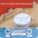 ⁦غسالة محمولة من الميكاكوز ملابس داخلية صغيرة تيربو مع USB دورة 30 دقيقة للمنزل والعمل والسفر والفصول الدراسية الجامعية والكارافان والشقق أبيض⁩ - الصورة ⁦3⁩