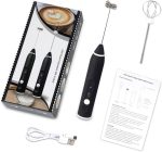 ⁦أداة خفق اللبن قابلة لاعادة الشحن وتعمل بـ3 سرعات - لصنع القهوة واللاتيه والكابتشينو مع مضرب اضافي للبيض⁩ - الصورة ⁦7⁩