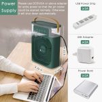 ⁦One94Store Portable Air Conditioner Fan, 500 ml Water Tank USB Personal Cooler, Mini Humidifier Fan with 7 Colors LED Light, 3 Timer, 3 Wind Speeds, 3 Spray Modes for Office, Home (Green Pack of 1)⁩ - الصورة ⁦5⁩