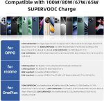 ⁦شاحن USB وكابل USB C بقدرة 100 وات من سوبرفوك لموبايل اوبو رينو 10 برو 10 برو + 5G، كابل محول شحن سريع 8 امبير من النوع C بطول 1 م لموبايل اوبو فايند X6 برو X7 الترا ريلمي 11 برو + ريلمي GT6 GT نيو 6⁩ - الصورة ⁦5⁩