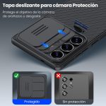 ⁦نيلكن حافظة جالكسي اس 25 الترا 5G، حماية الكاميرا، غطاء كاميرا منزلق، حافظة واقية رفيعة ورفيعة لسامسونج جالاكسي S25 الترا (اسود)⁩ - الصورة ⁦4⁩