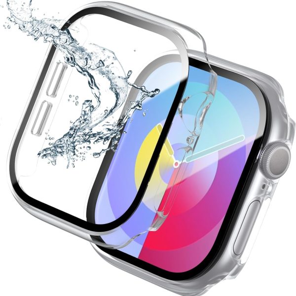 جراب حماية للشاشة متوافق مع ساعة ابل سلسلة 10 (46 ملم/ 42 ملم) من ميار، جراب صلب رفيع للغاية ومضاد للصدمات لساعة ابل 10 (46 ملم/ 42 ملم) (شفاف، 46 ملم)