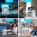 ⁦UNUSROOM Mini Air Conditioners,Portable Air Cooler，700ml Evaporative Air Cooler 3 Speeds,USB Personal Air Conditioner with 7 LED Light，1-3H Timer Portable AC Cooling Fan for car Home Office Room⁩ - الصورة ⁦6⁩