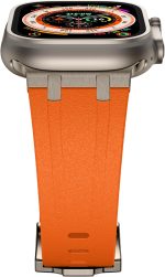 ⁦سوار بديل من السيليكون مقاوم للماء بتصميم فاخر متين من فيفيشياو، متوافق مع ساعة آبل الترا 49 ملم 45 ملم 44 ملم 42 ملم، لسلسلة اي ووتش 8 7 6 5 4 3 2 1 اس اي⁩ - الصورة ⁦8⁩