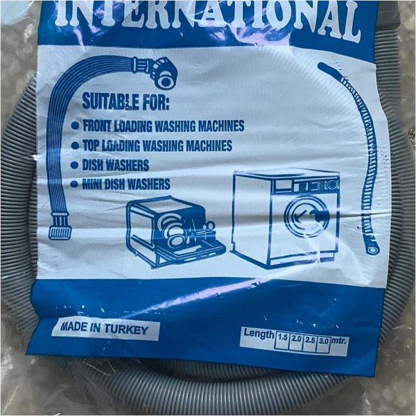 خرطوم صرف غسالة الملابس و مجفف الملابس وخرطوم صفة غسالة الغسيل والمجفف الغسيل والانظمة تكييف الهواء وغيرها من انابيب الصفة - تركي اصيى - طول سنتيمتر (300)