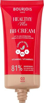 ⁦كريم هيلثي ميكس، 03 بيج، كريم بي بي، كريم أساس في كريم، تغطية وترطيب طوال اليوم، فيتامين سي، اي، بي5، تركيبة نظيفة ونباتية، 30 مل من بورجوا⁩ - الصورة ⁦2⁩