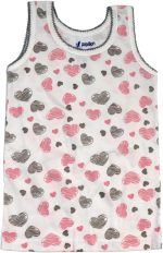 ⁦بابيلون طقم ملابس داخلية للبنات مكون من فانلة بدون اكمام وملابس داخلية بطبعة قلوب من قطعتين (عبوة من قطعة واحدة)⁩ - الصورة ⁦2⁩