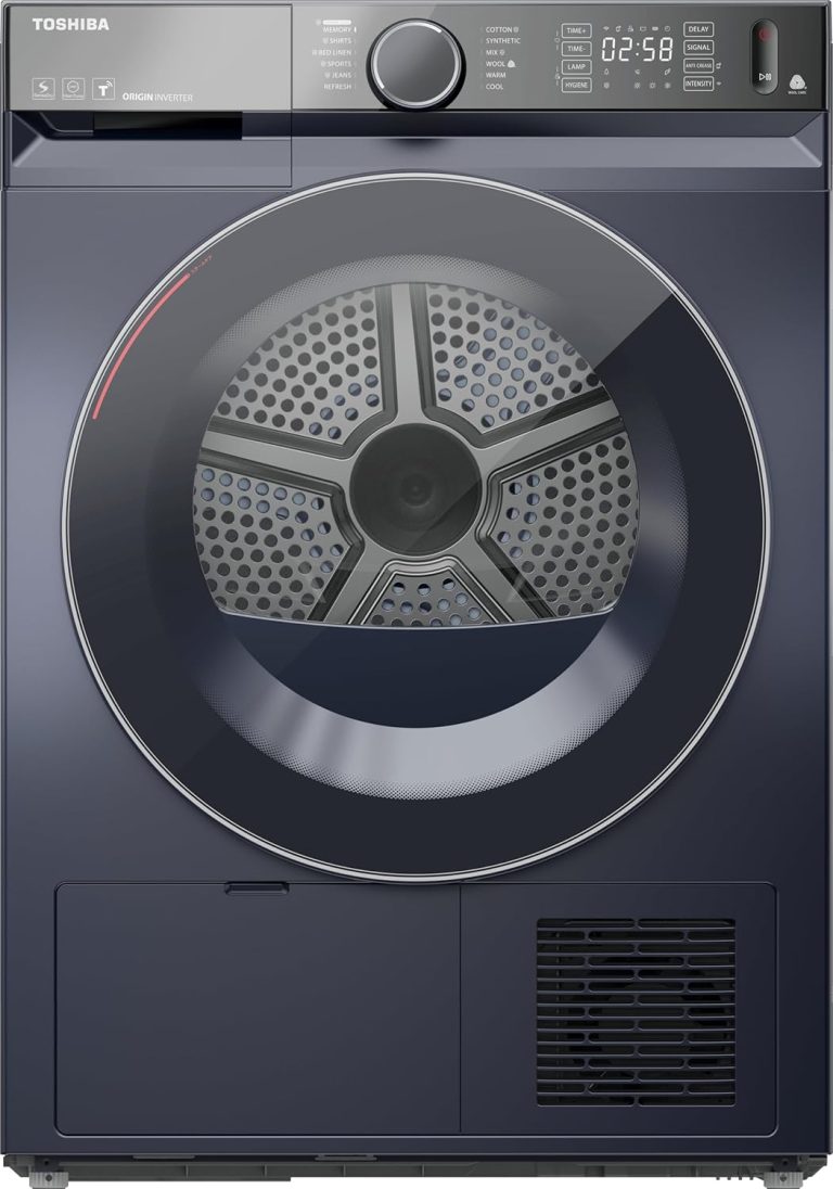 غسالة تحميل أمامي TD-BK112GHEG(MK) بمضخة حرارية وتقنية سينس دراي والعناية بالصوف وواي فاي، مضادة للتجعيد، تعقم بالأشعة فوق البنفسجية، يجوانات مضادة للبكتيريا، سعة 10.2 كجم من توشيبا، رمادي موراندي