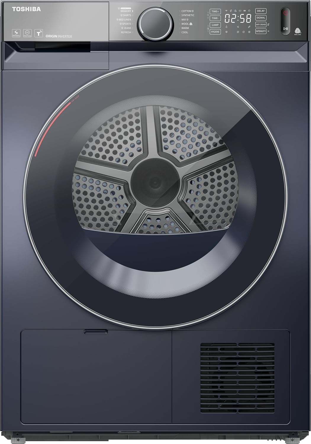 71WmBnNhXUL._AC_SL1500_.jpg غسالة تحميل أمامي TD-BK112GHEG(MK) بمضخة حرارية وتقنية سينس دراي والعناية بالصوف وواي فاي، مضادة للتجعيد، تعقم بالأشعة فوق البنفسجية، يجوانات مضادة للبكتيريا، سعة 10.2 كجم من توشيبا، رمادي موراندي