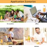 ⁦ROCAT Portable Mini Fast Blender, 350ml Fruit Mixer, Kitchen Juicer Cup, Mini Blender, Handheld Travel Blender, with USB Rechargeable, for Shakes, Smoothies, Juice (White)⁩ - الصورة ⁦7⁩