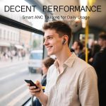 ⁦سماعات أذن لاسلكية 2a بخاصية إلغاء الضوضاء النشطة بقوة 42dB، سماعات بلوتوث بمحرك ديناميكي 12.4 ملم لصوت جهير ، 4 ميكروفونات لمكالمات واضحة، مقاومة للماء IP54 لآيفون وأندرويد من سي ام اف، رمادي غامق⁩ - الصورة ⁦3⁩