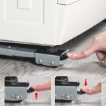 ⁦حامل قاعدة متحرك مانع للانزلاق مع قفل بطول قابل للتعديل متعدد الوظائف للمجفف والغسالة والثلاجة والخزانة والاريكة وما الي ذلك من دايوان، معدن، فضي⁩ - الصورة ⁦4⁩