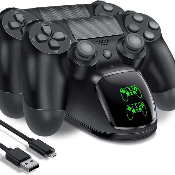 شاحن وحدة تحكم بلاي ستيشن 4 ، شحن USB لاجهزة مناسبة دوال شوك - سوني - سليم - برو منصة عن بعد لوحدة لون اسود , عدد 1