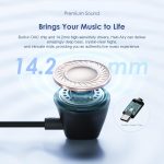 ⁦اورايمو سماعة اذن سلكية من هالو ايري مع قابس نوع سي، سماعات اذن ستيريو هاي فاي USB C مع ميكروفون وتحكم في مستوى الصوت، متوافقة مع الهواتف الذكية بمنافذ نوع C (أسود)⁩ - الصورة ⁦3⁩