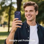 ⁦جراب موبايل من السيليكون السائل رفيع مع بطانة من المايكروفايبر مقاوم للخدش والصدمات حماية كاملة للموبايل متوافق مع آيفون 17 برو ماكس من اورنارتو، أكحلي غامق⁩ - الصورة ⁦6⁩