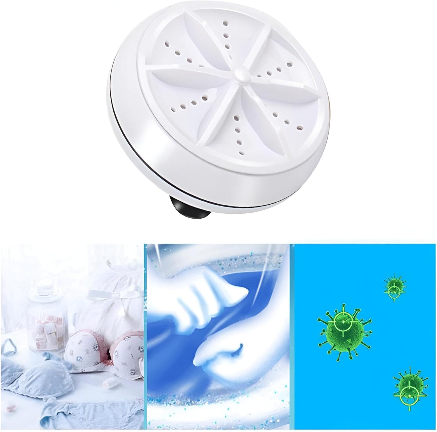 71brVtfBJL._AC_SL1500_.jpg غسالة ملابس تربو بالموجات فوق الصوتية - لإحداث ثورة في روتين الغسيل الخاص بك مع غسالة صغيرة تعمل بالموجات فوق الصوتية تتميز بدعم USB، مثالية لتنظيف الشرابات والملابس الداخلية في أي مكان