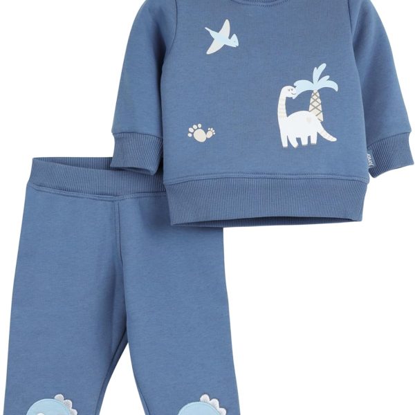 جونيور طقم بيجامة مطبوع برقبة دائرية واكمام طويلة للاولاد (تي شيرت وبنطلون) (عبوة من قطعة واحدة)