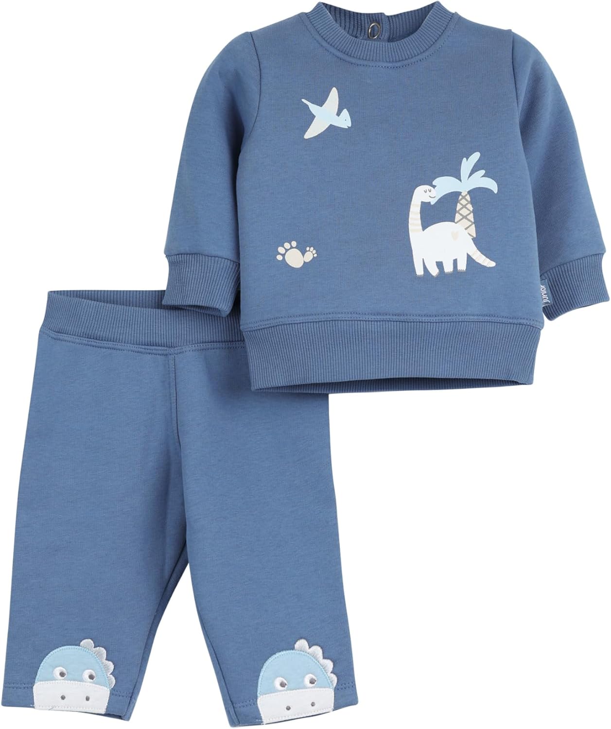 71c6p0hUFaL._AC_SL1500_.jpg جونيور طقم بيجامة مطبوع برقبة دائرية واكمام طويلة للاولاد (تي شيرت وبنطلون) (عبوة من قطعة واحدة)