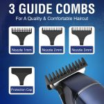 ⁦ماكينة حلاقة احترافية V-986 للرجال بشاشة ليد وشحن من النوع سي وبطارية ليثيوم 1200 ميلي امبير في الساعة مع وقت تشغيل 150 دقيقة جي ار لون أزرق، من فى جى ار⁩ - الصورة ⁦5⁩