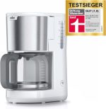 ماكينة تحضير قهوة مفلترة بورشاين مع إبريق زجاج سعة 10 أكواب ونظام تشغيل اوبتي برو مع خاصية الإيقاف التلقائي بقدرة 1000 وات من براون، لون أبيض، موديل KF1500