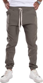 بنطلون رياضي ناعم من الليكرا والسباندكس بتصميم كلاسيكي سادة للرجال من العلامة التجارية وايت ايجل