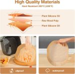 ⁦ورق فرن للقلاية الهوائية مقاس 20 سم من ديبونيور، 100 ورقة للمقلاة الهوائية، غير لاصق، فرن ورقي للاستعمال مرة واحدة للقلاية الهوائية سعة 5-8 لتر والفرن ةالقلايات والميكروويف (مربع)⁩ - الصورة ⁦4⁩