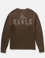 ⁦تيشرت حراري بقصة فضفاضة للرجال بأكمام طويلة ولوجو بارز لشعار العلامة التجارية من امريكان ايجل⁩ - الصورة ⁦3⁩