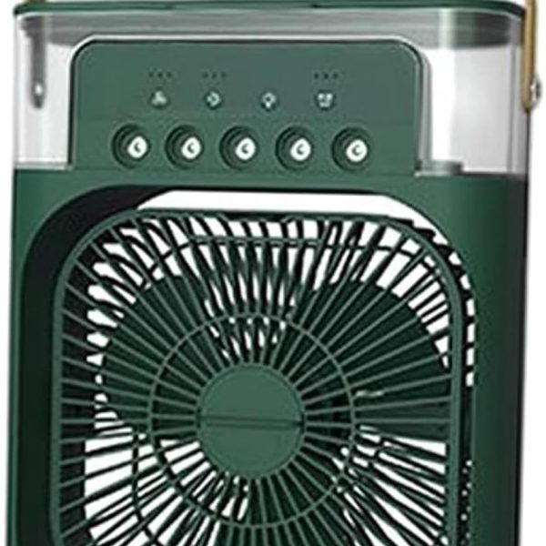 مروحه تبريد هواء محمولة من سمايلينج شارك، مروحة تبريد صغيرة بـ 5 بخاخات، مروحة مكتب شخصية مع اضاءة LED بـ 7 الوان للمكتب والمنزل والمطبخ وغرفة النوم والسكن والاماكن الخارجية