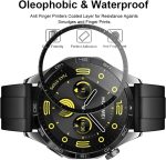 ⁦واقي شاشة لساعة هواوي جي تي 4 46 ملم غير زجاجي منحني ثلاثي الأبعاد بتغطية كاملة مضادة للخدش من البولي ايثيلين تيرفثالات بشفافية عالية، مضاد لبصمات الأصابع، واقي مرن خالٍ من الفقاعات (شفاف) من 3 قطع⁩ - الصورة ⁦4⁩