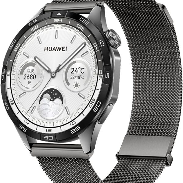 سوار مغناطيسي 22 ملم متوافق مع ساعة هواوي GT5 46 برو GT4 GT3 SE، GT2 قابل للتمدد لـ 4.4 3.3 التيميت، بودز، جي تي