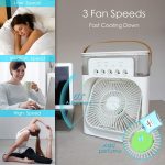 ⁦UNUSROOM Mini Air Conditioners,Portable Air Cooler，700ml Evaporative Air Cooler 3 Speeds,USB Personal Air Conditioner with 7 LED Light，1-3H Timer Portable AC Cooling Fan for car Home Office Room⁩ - الصورة ⁦2⁩