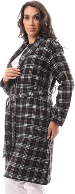 ⁦معطف صوف مريح منقوش حريمي من اندورا، موديل 36W24W30304⁩ - الصورة ⁦2⁩