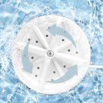 ⁦غسالة دوارة تربو صغيرة محمولة تعمل بالموجات فوق الصوتية للمنزل والسفر والمدرسة والتخييم من لاتوار، تعبئة أمامية، أبيض⁩ - الصورة ⁦4⁩