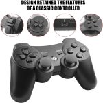 ⁦ذراع تحكم لجهاز بلاي ستيشن 3، بلوتوث لاسلكي باهتزاز مزدوج مع كابل شحن ومقابض الابهام من جامسوال، أسود⁩ - الصورة ⁦2⁩