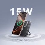 ⁦JR-PBM12 22.5W Magnetic Wireless Power Bank with Ring Holder 10000mAh-Black⁩ - الصورة ⁦2⁩