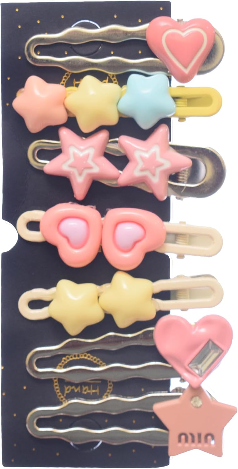 71iRMqymiYL._AC_SL1500_.jpg مشابك شعر للبنات من دافان، 7 قطع - متعددة الألوان