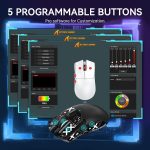 ⁦ماوس العاب لاسلكي خفيف الوزن X11 من اتاك شارك مع شريط لاصق مضاد للانزلاق، تصميم ذاتي اللصق، مقابض جانبية محسنة، وسادات مقاومة للعرق/ معجون مضاد للعرق، مقصوص ليناسب المقاس (اسود)⁩ - الصورة ⁦8⁩