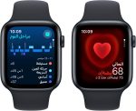 ساعة ابل ووتش اس اي مع نظام تحديد الموقع مقاس 44 ملم بهيكل المنيوم ميدنايت سوار رياضي S M - الصورة 5