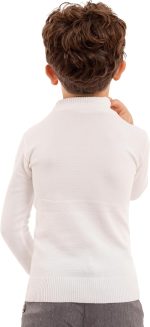 ⁦بلوفر فاخر برقبة نصف وعالية للاطفال من وايت ايجل - سويتر من مزيج من القطن والصوف فائق النعومة للاولاد والبنات⁩ - الصورة ⁦2⁩