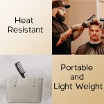 ⁦مشط بأسنان عريضة من بوريكا، مشط تصفيف مقاوم للحرارة ومضاد للكهرباء الساكنة لتجعيد الشعر، مصنوع من مادة ألياف الكربون المتينة، مناسب لكل أنواع الشعر، مقاس L، قطعة أسود، قطعة واحدة⁩ - الصورة ⁦6⁩