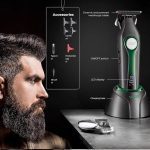 ⁦ماكينة حلاقة احترافية v-993 جسم معدني شفرات سراميك متالوجنيك ماتور تربو ذكي BLDC 7500RPM بطارية ليثيوم أيون بقوة 2000MAH وقت تشغيل 180 دقيقة وقت العمل 2.5 ساعة قاعدة شحن⁩ - الصورة ⁦5⁩