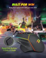 ⁦ماوس ألعاب لاسلكي، ثلاثي الأوضاع من ريدراجون 2.4G/USB-C/بلوتوث، 8000 نقطة لكل بوصة، إضاءة خلفية ار جي بي، قابل للبرمجة بالكامل، ماوس كمبيوتر لاسلكي قابل لإعادة الشحن للابتوب والكمبيوتر وماك، M814⁩ - الصورة ⁦4⁩