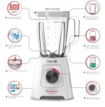 ⁦خلاط بليند فورس من مولينكس، بقوة 800 وات وسعة 2 لتر ومزود بمطحنة ومفرمة، بلون أبيض، موديل LM4231EG.، 800.0 واط⁩ - الصورة ⁦4⁩