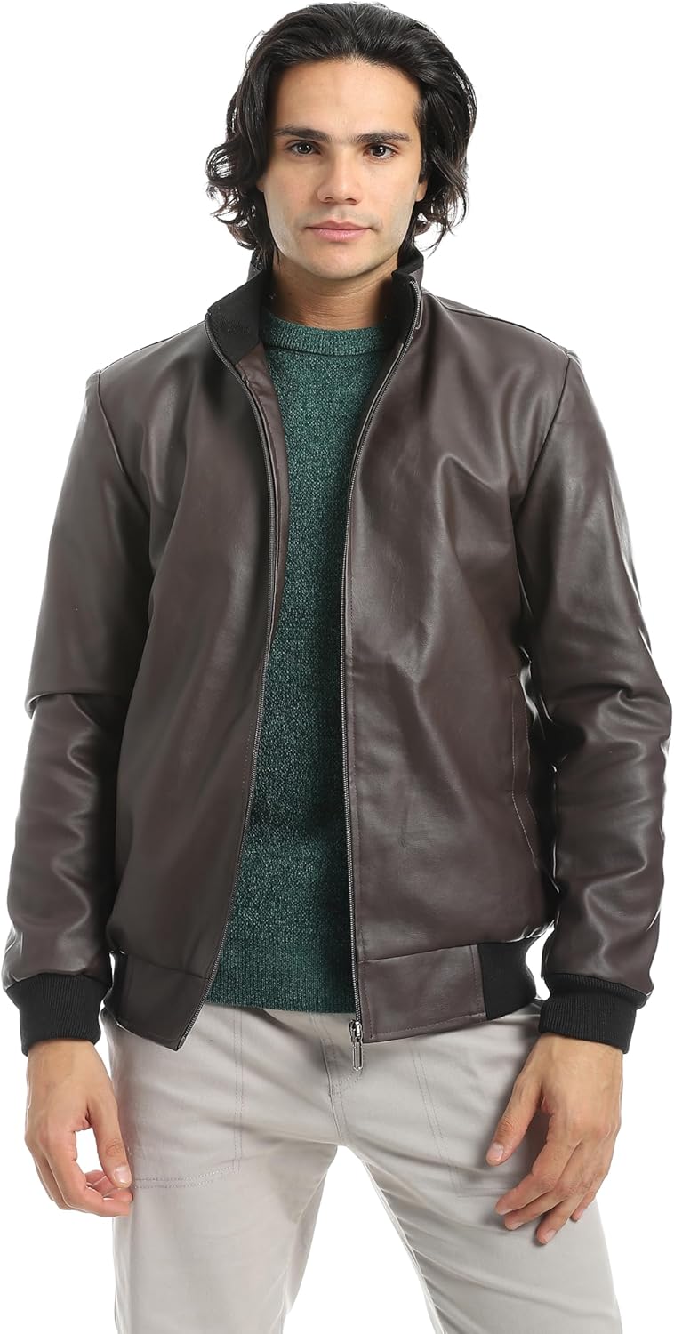 71pBXntD1cL._AC_SL1500_.jpg جاكيت جلدي للرجال مع جيبين أماميين من اندورا