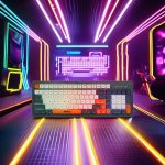 ⁦كيبورد وسائط متعددة K32 RGB بسلك صامت بمنفذ USB (مفتاح عربي/انجليزي) - تأثيرات خلفية RGB مع اضاءة جانبية - مقاومة للماء 104 مفاتيح BPT للالعاب / الاعمال / الكمبيوتر / ويندوز⁩ - الصورة ⁦2⁩