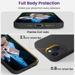 ⁦جراب حماية خلفي من السيليكون بتصميم رفيع ومضاد للصدمات لموبايل ايفون 13 مقاس 6.1 بوصة من اوتوفلاي (أسود)⁩ - الصورة ⁦3⁩