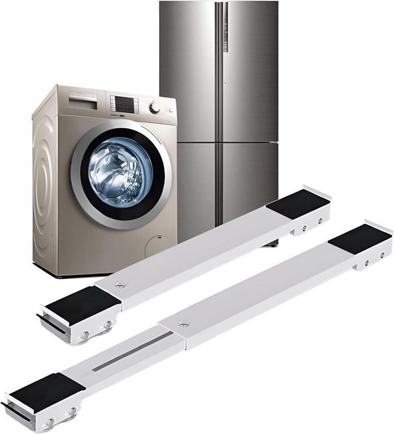 حامل دوار قابل للتمدد - حامل متين وقابل للتعديل من قطعتين للغسالات والاجهزة المنزلية، مثالي للتنقل الآمن والسهل في جميع أنحاء المنزل