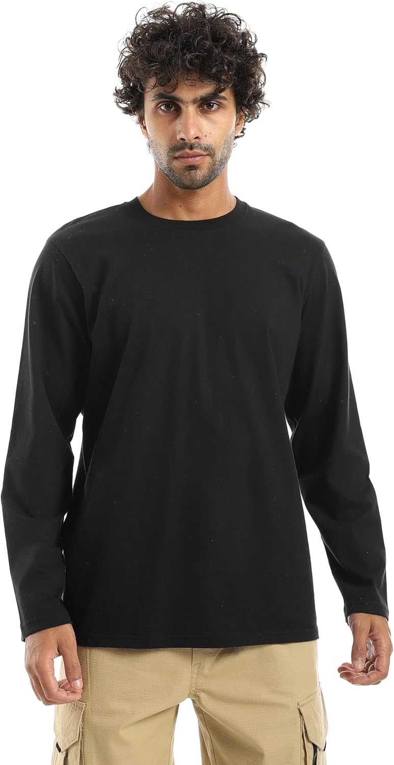 71ru2ctNSiL._AC_SL1500_.jpg اندورا قميص بيسيك رجالي باكمام طويلة وياقة دائرية بتصميم غربي