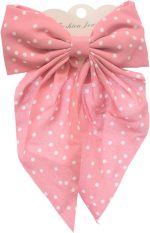 مشابك شعر بتصميم فيونكة للبنات من دافان - لون وردي